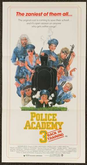 Police Academy 3 Poster Original Daybill 1986 Steve Guttenberg Drew Struzan Art