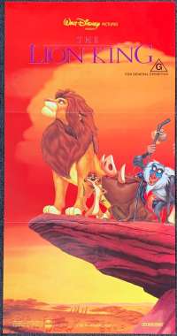 The Lion King Poster Original Daybill 1994 Disney Rare Cast Characters Art