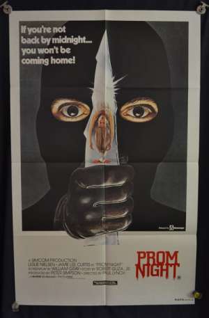 Prom Night Movie Poster Original One Sheet 1980 Jamie Lee Curtis Slasher