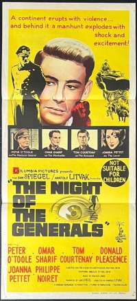 The Night Of The Generals Poster Daybill Original 1967 Peter O&#039;Toole
