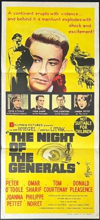 The Night Of The Generals Poster Daybill Original 1967 Peter O&#039;Toole