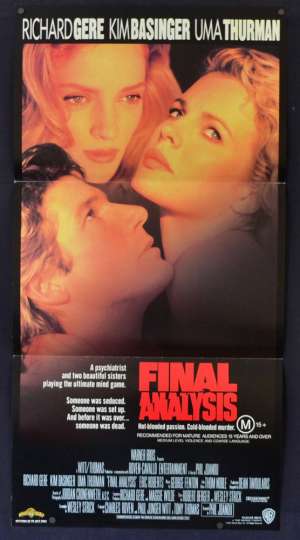 Final Analysis 1992 Daybill movie poster Richard Gere Uma Thurman