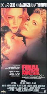 Final Analysis 1992 Daybill movie poster Richard Gere Uma Thurman