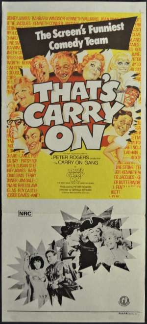 That&#039;s Carry On Movie Poster Original Daybill 1977 Kenneth Williams Barbara Windsor