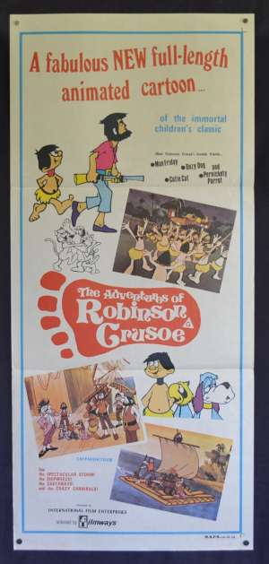 The Adventures Of Robinson Crusoe Movie Poster Original Daybill Animation
