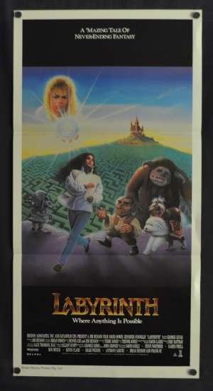 Labyrinth Daybill Poster Original 1986 Jennifer Connelly David Bowie Jim Henson
