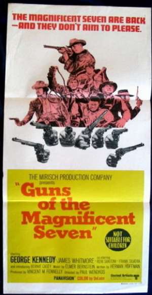 Guns Of The Magnificent Seven Movie Poster Original Daybill 1969 George Kenndy
