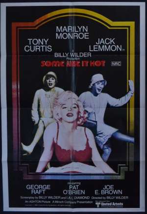 Some Like It Hot movie poster One Sheet Marilyn Monroe Tony Curtis Jack Lemon