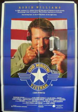 Good Morning Vietnam poster One Sheet Robin Williams Bruno Kirby Barry Levinson