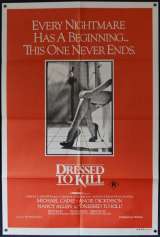 Dressed To Kill Poster Original One Sheet 1980 Michael Caine Brian De Palma