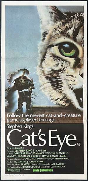 Cat&#039;s Eye Poster Original Daybill 1985 Drew Barrymore Stephen King