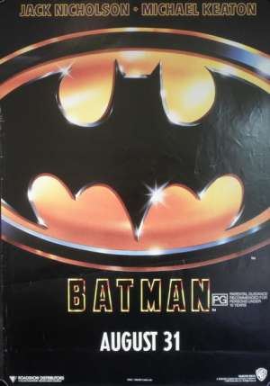 Batman Movie Poster Original One Sheet 1989 Rolled Michael Keaton Jack Nicholson