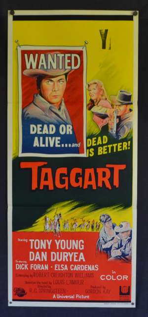 Taggart Poster Original Daybill 1964 Tony Young Dan Duryea David Carradine