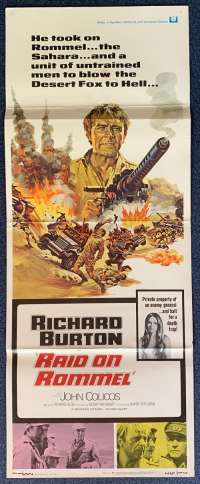 Raid On Rommel Poster Original USA Insert 1971 Richard Burton Desert Fox