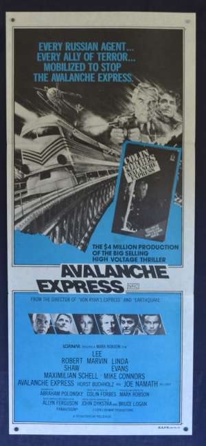 Avalanche Express Poster Original Daybill 1979 Robert Shaw Lee Marvin