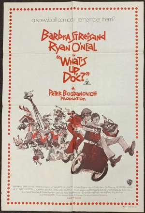What&#039;s Up Doc Poster Original One Sheet 1972 Barbra Streisand Ryan O&#039;Neal