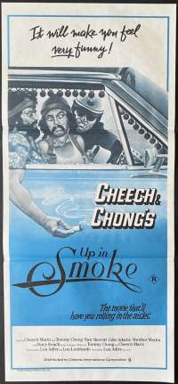 Cheech And Chong's Up In Smoke Poster Original Daybill Rare Duo Tone Art