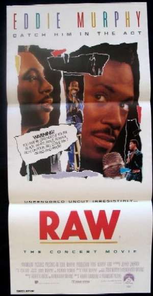 Eddie Murphy Raw 1987 Rare Daybill movie poster Eddie Murphy Stand Up