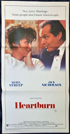 Heartburn Poster Original Daybill 1986 Meryl Streep Jack Nicholson