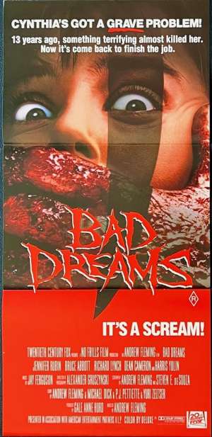 Bad Dreams Movie Poster Original Daybill 1988 Jennifer Rubin Bruce Abbott Horror