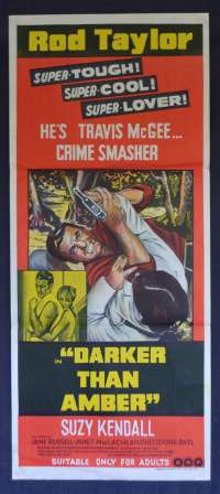 Darker Than Amber Movie Poster Original Daybill 1970 Rod Taylor Suzy Kendall