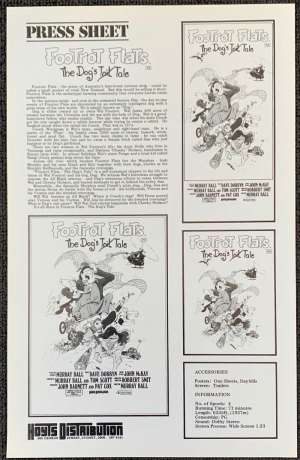 Footrot Flats 1986 Movie Press Sheet The Dog&#039;s Tale New Zealand Cinema