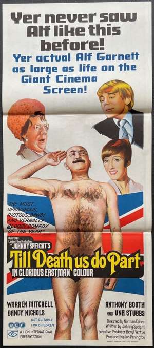 Till Death Us Do Part Poster Original Daybill 1970 Alf Garnett Naked