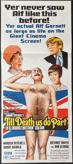 Till Death Us Do Part Poster Original Daybill 1970 Alf Garnett Naked