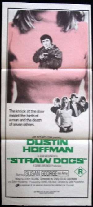 Straw Dogs 1971 Daybill movie poster Rare Breast artwork Dustin Hoffman