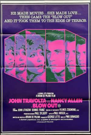 Blow Out Movie Poster Original One Sheet John Travolta Nancy Allen Brian De Palma
