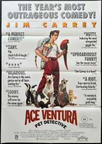 Ace Ventura Pet Detective Poster Original One Sheet 1994 Jim Carrey Sean Young