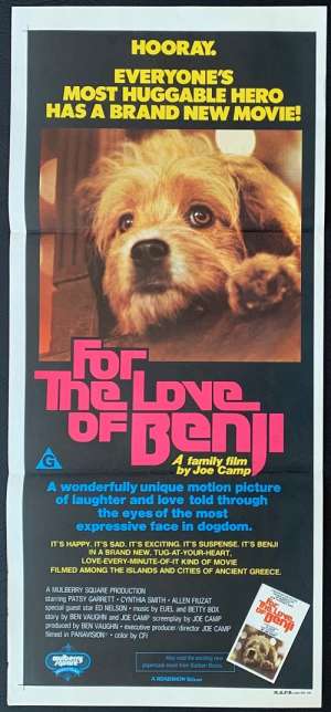 For The Love Of Benji Poster Original Daybill 1977 Patsy Garret