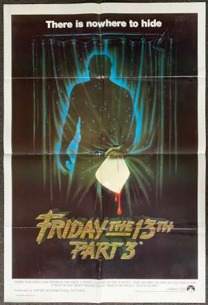 Friday The 13th Part 3 Movie Poster Original One Sheet 1982 Slasher Jason