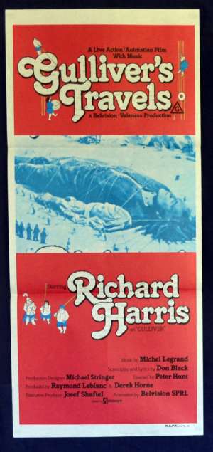 Gulliver&#039;s Travels Movie Poster Daybill Richard Harris Jonathan Swift