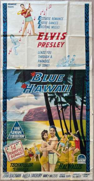 Blue Hawaii Poster 3 Sheet ULTRA Rare Original 1961 Elvis Presley