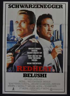 Red Heat Movie Poster One Sheet Schwarzenegger Belushi
