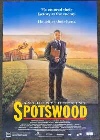 Spotswood Poster Original One Sheet 1992 Anthony Hopkins The Efficiency Expert