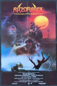 Razorback Movie Poster Original One Sheet 1984 Gregory Harrison Bill Hunter