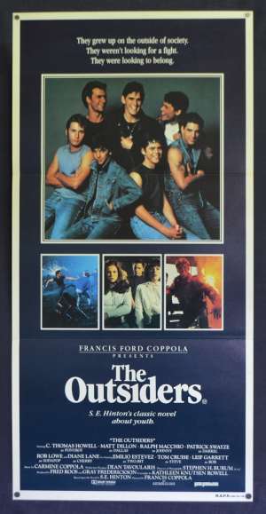 The Outsiders Poster Original Daybill 1983 Matt Dillion Patrick Swayze Tom Cruise
