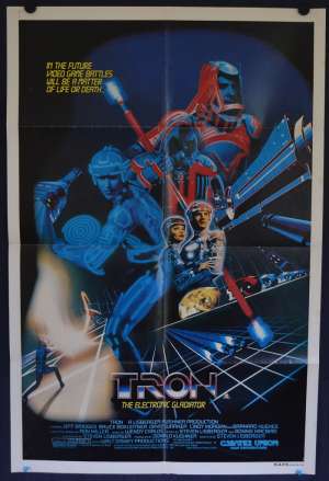 Tron Poster Original 1982 One Sheet Jeff Bridges Bruce Boxleitner