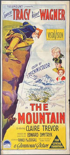 The Mountain Poster Daybill Original 1956 Spencer Tracey Robert Wagner
