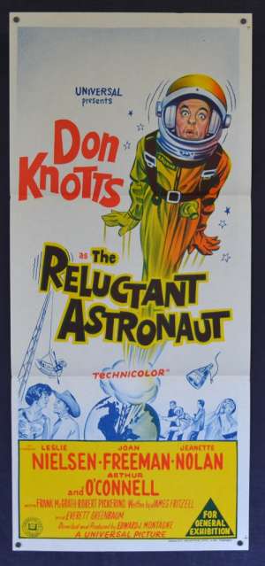 The Reluctant Astronaut 1957 Daybill Movie Poster Don Knotts NASA Best ART