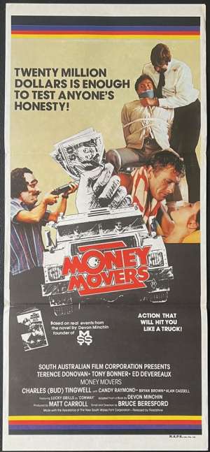 Money Movers Poster Original Daybill 1978 Bruce Beresford Bryan Brown