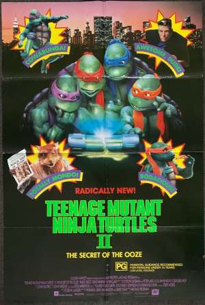 Teenage Mutant Ninja Turtles 2 Poster Original One Sheet 1990 Superhero