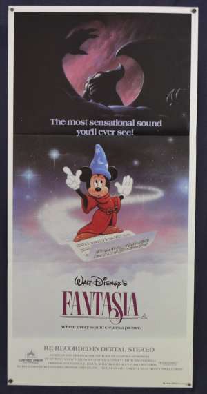 Fantasia Movie Poster Original Daybill 1983 Re-Issue Disney