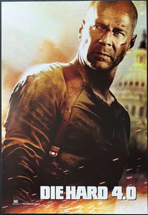 Die Hard 4 Live Free Or Die Hard Poster Original One Sheet 2007 Bruce Willis
