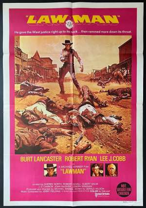 Lawman Poster One Sheet Original 1971 Burt Lancaster Western