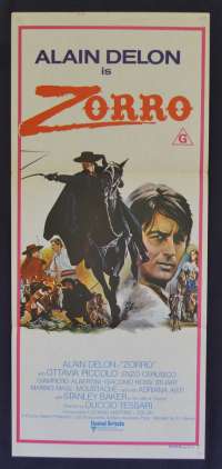 Zorro Movie Poster Original Daybill 1975 Alain Delon Stanley Baker