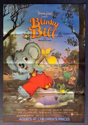 Blinky Bill Poster Original One Sheet 1992 The Mischievous Koala Animation