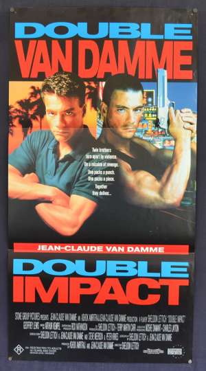 Double Impact Poster Original Daybill 1991 Jean Claude Van Damme Martial Arts